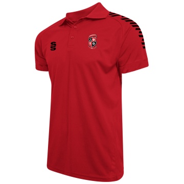Laund Hill AFC - Dual Solid Colour Polo Shirt - Red - Women's Fit