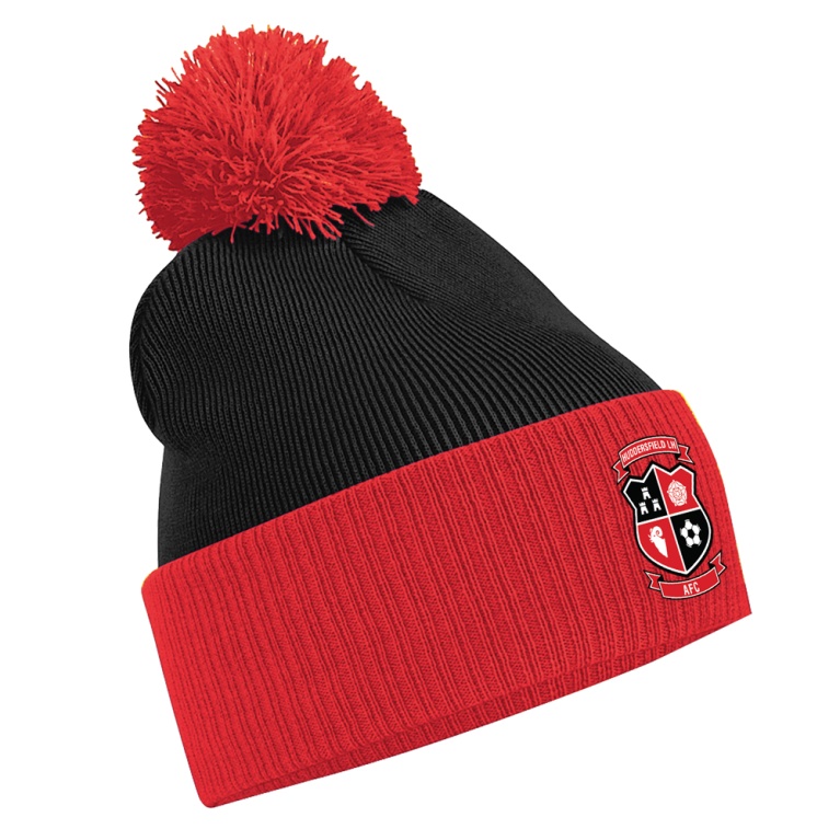 Laund Hill AFC - Snowstar Two-Tone Bobble Hat - Black/Red