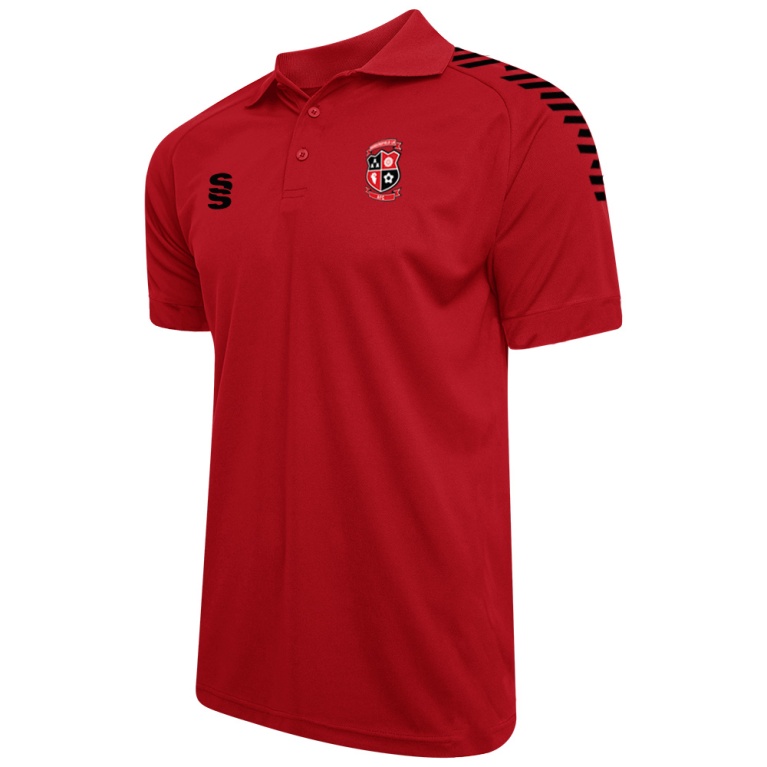 Laund Hill AFC - Dual Solid Colour Polo Shirt - Red - Unisex Fit
