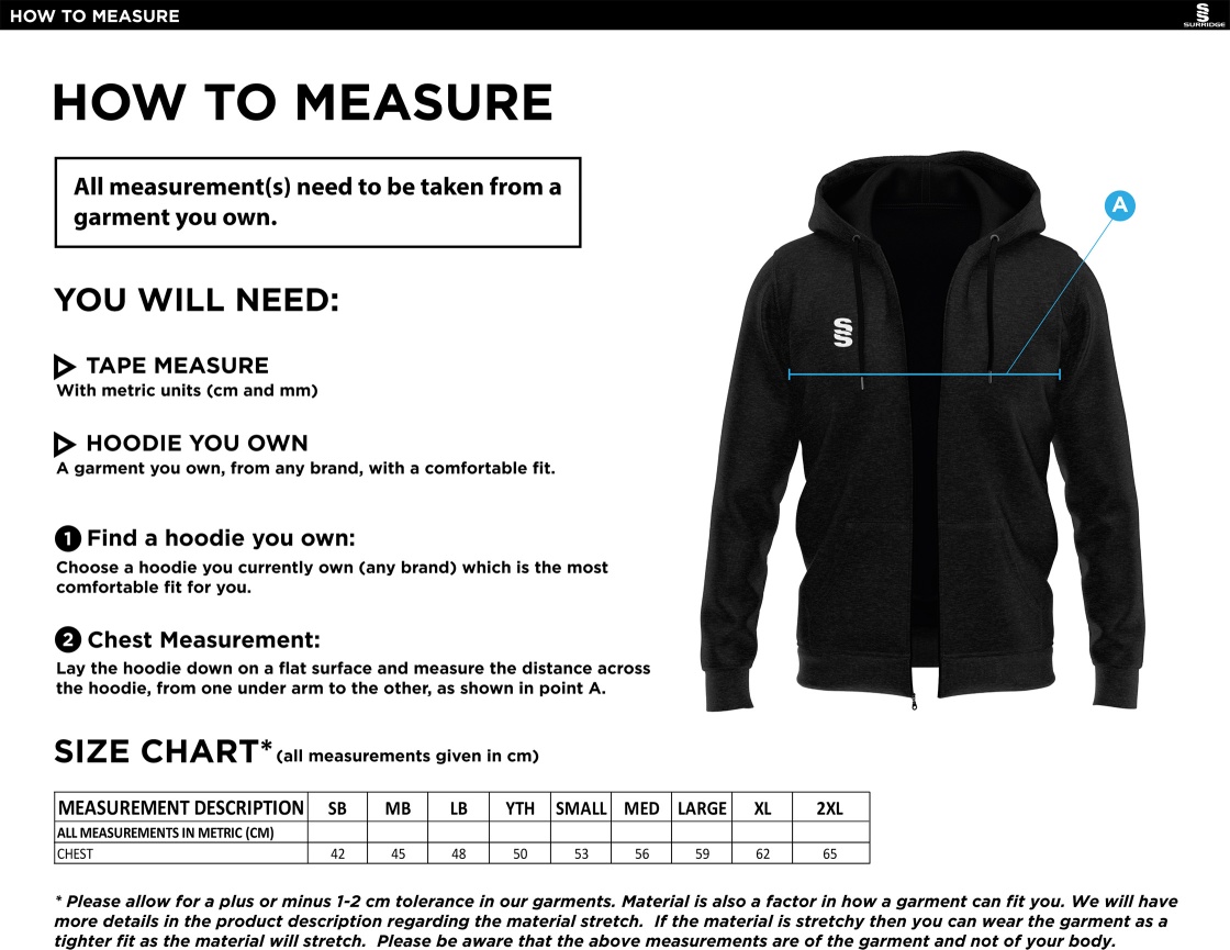 Laund Hill AFC -  Blade Hoody - Youth - Size Guide