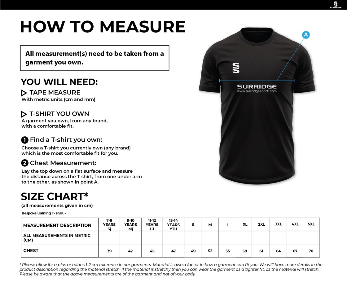 Laund Hill AFC - Impact T-Shirt - Red - Unisex Fit - Size Guide